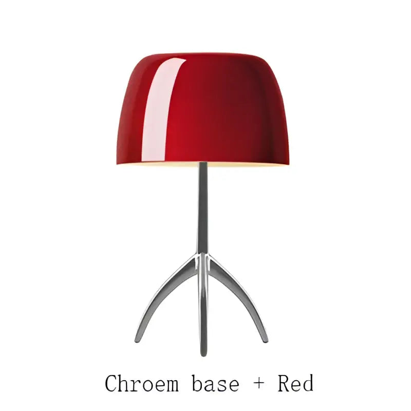 Modern red green & beige tripod table lamp bedroom led light