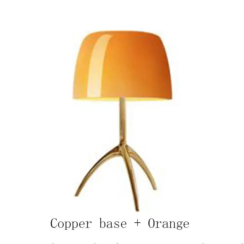 Modern red green & beige tripod table lamp bedroom led light
