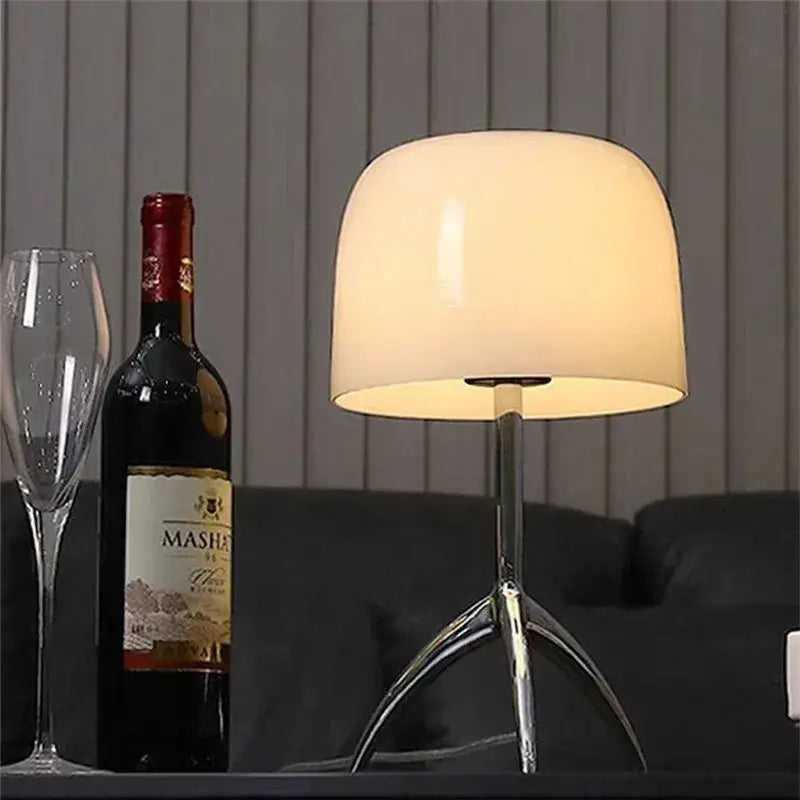 Modern red green & beige tripod table lamp bedroom led light