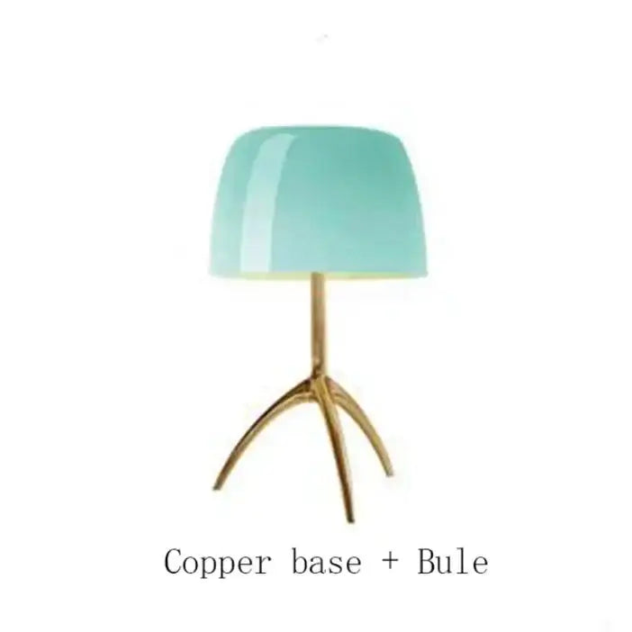 Modern cream glass lumiere table lamp bedroom chrome tripod light