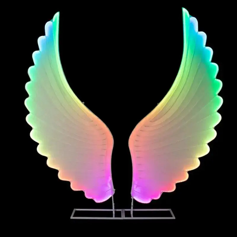 Modern luminescent angel wings with crystal chandelier bedroom lamp