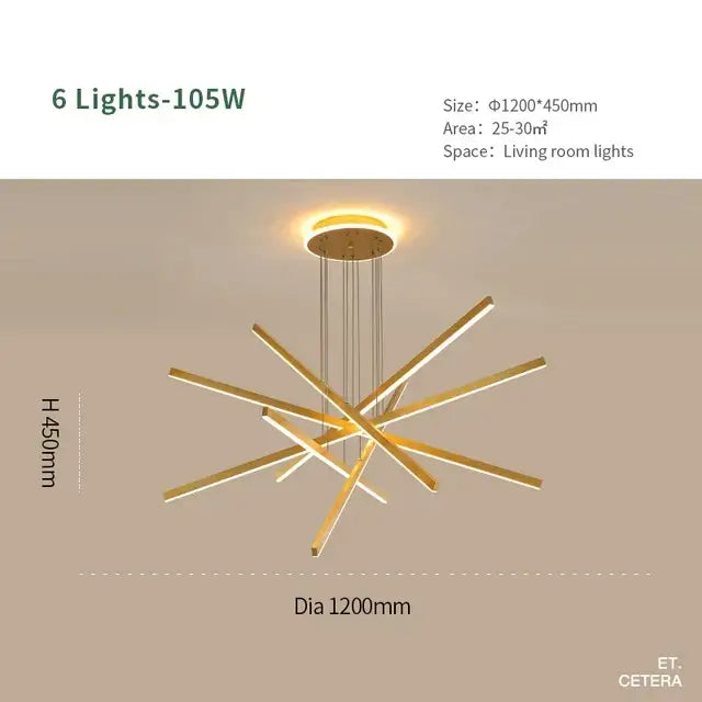 Modern gold decorbites luminous ceiling plate chandelier dining room