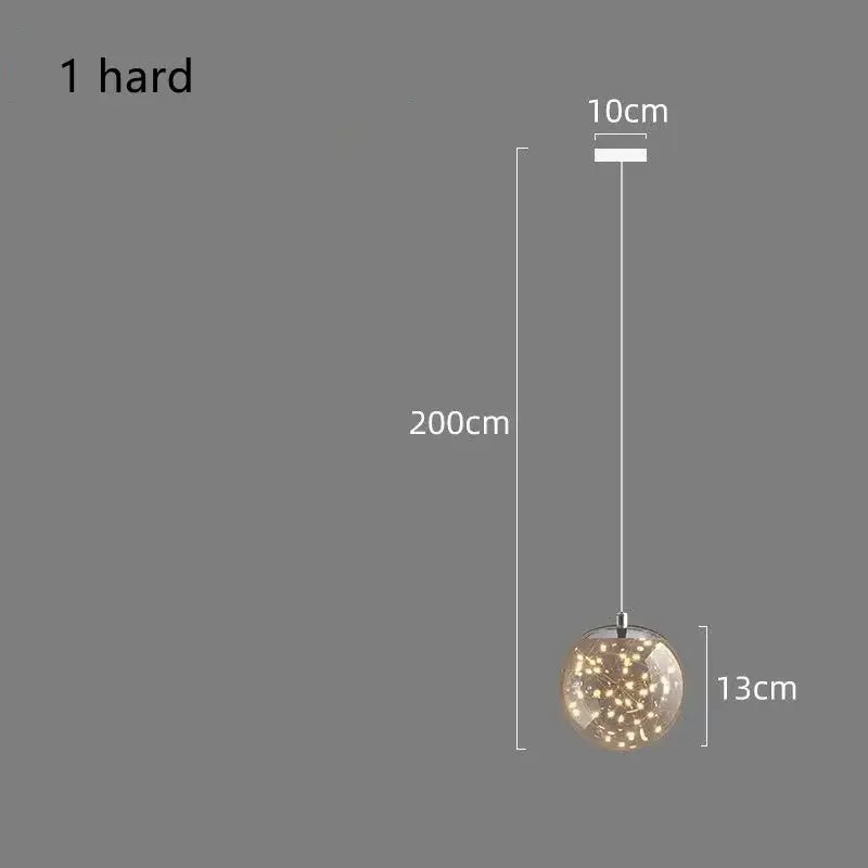 Modern luminous glass ball pendant chandeliers dining room lighting