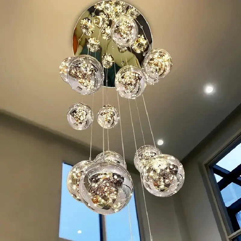 Modern luminous glass ball pendant chandeliers dining room lighting
