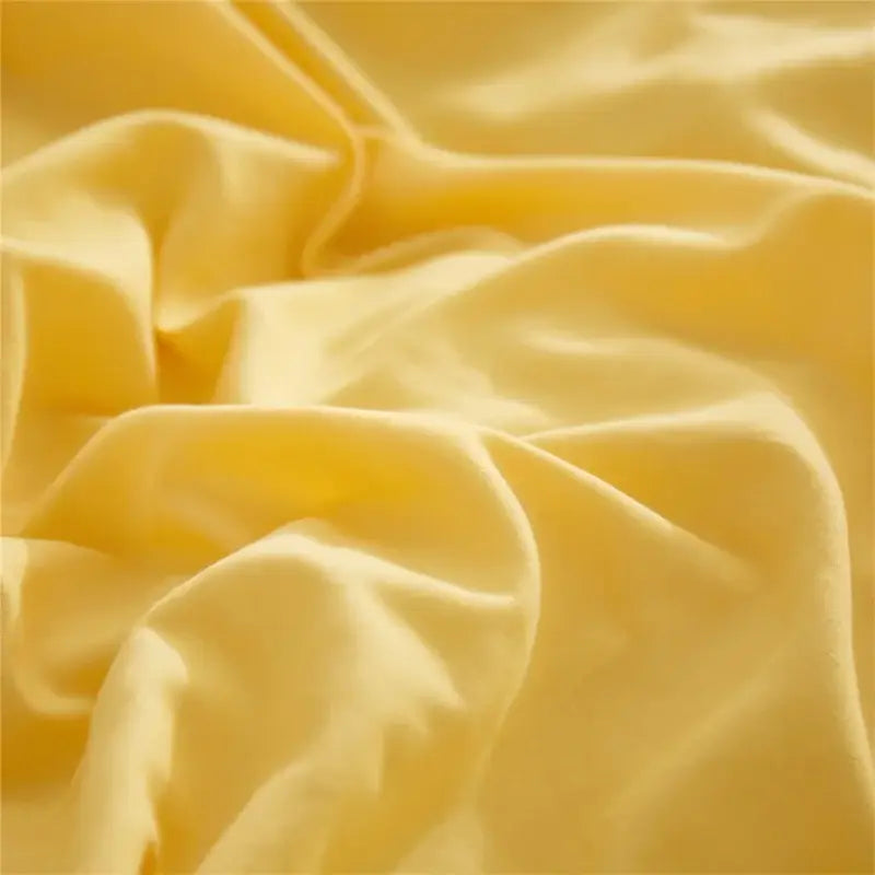 Luxe furball tasseled yellow bedding set bedroom pom pom duvet cover