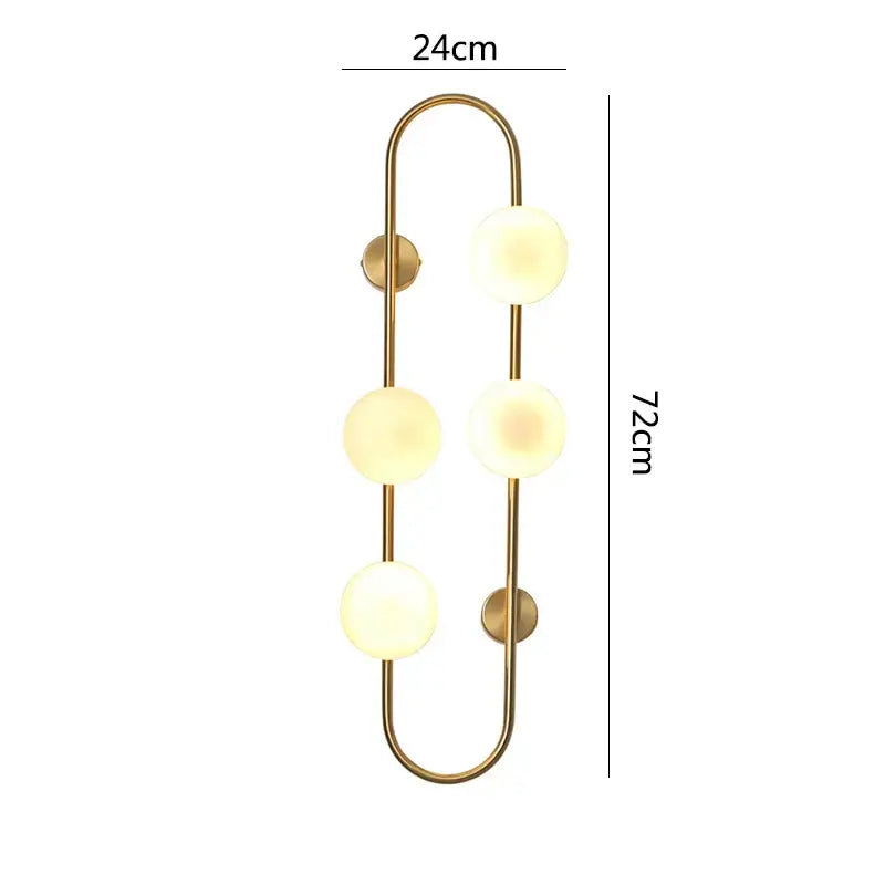 Modern gold glass ball led wall sconce bedroom minimalist light