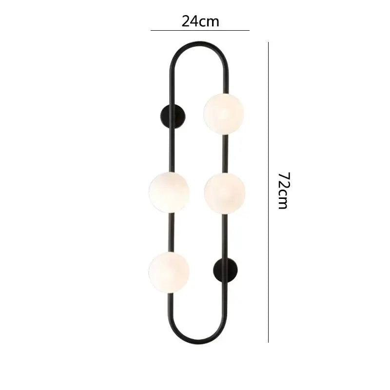 Modern gold glass ball led wall sconce bedroom minimalist light