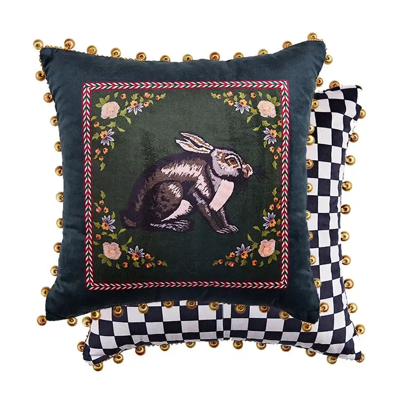 Luxe black & white greyhound decorative pillow cover living room accent