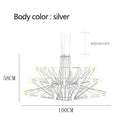 Modern luxe iron wire round led chandelier black and white dining room