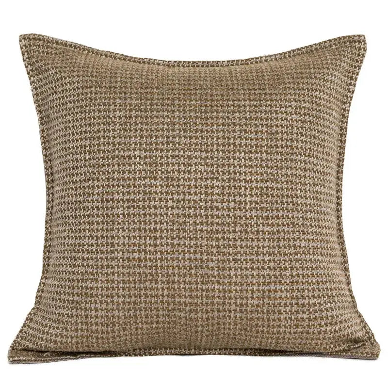 Luxe abstract brown & gray jacquard cushion covers living room