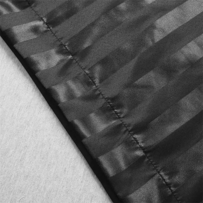 Luxe black satin jacquard pillow cover set bedroom stripe case