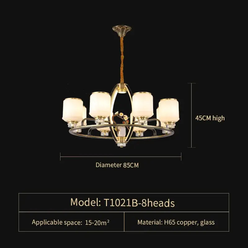 Modern black & gold luxe jade chandelier for living room hall