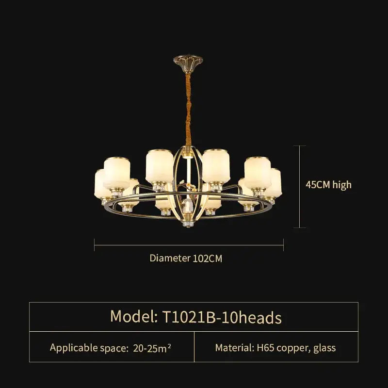 Modern black & gold luxe jade chandelier for living room hall