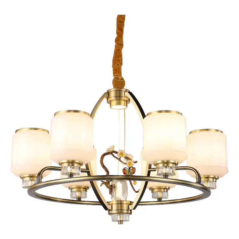 Modern black & gold luxe jade chandelier for living room hall