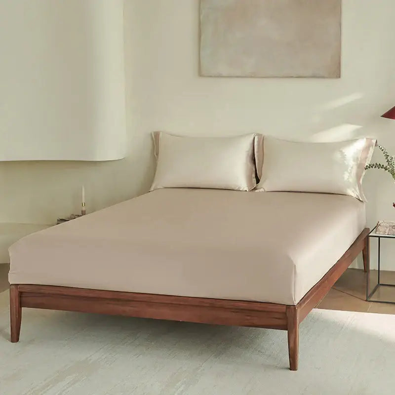 Luxe cream & pink lace bedding set bedroom egyptian cotton satin