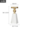 Modern white marble candle holder gold accents dining room decor
