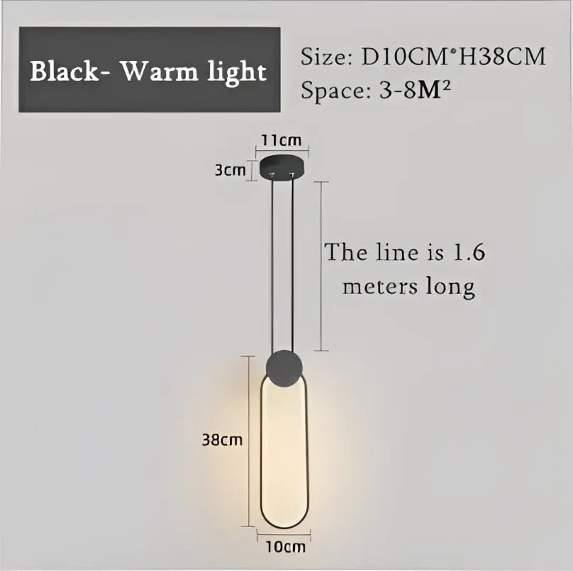 Luxe nordic black circle pendant light for living room ambiance