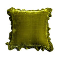 Luxe mustard yellow ruffled velvet euro pillow sham bedroom decor