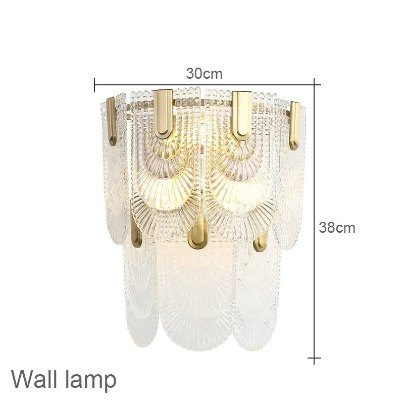 Luxe palace ceiling chandelier gold crystal light for dining room