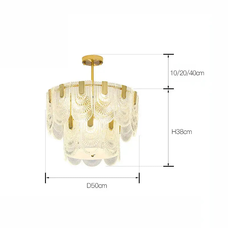 Luxe palace ceiling chandelier gold crystal light for dining room