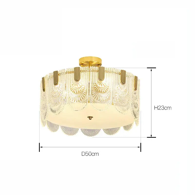 Luxe palace ceiling chandelier gold crystal light for dining room