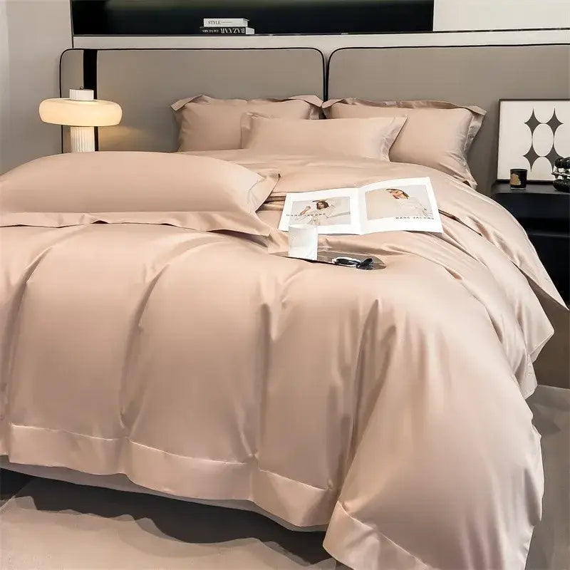 Luxurious gray 1000tc egyptian cotton duvet cover bedroom set