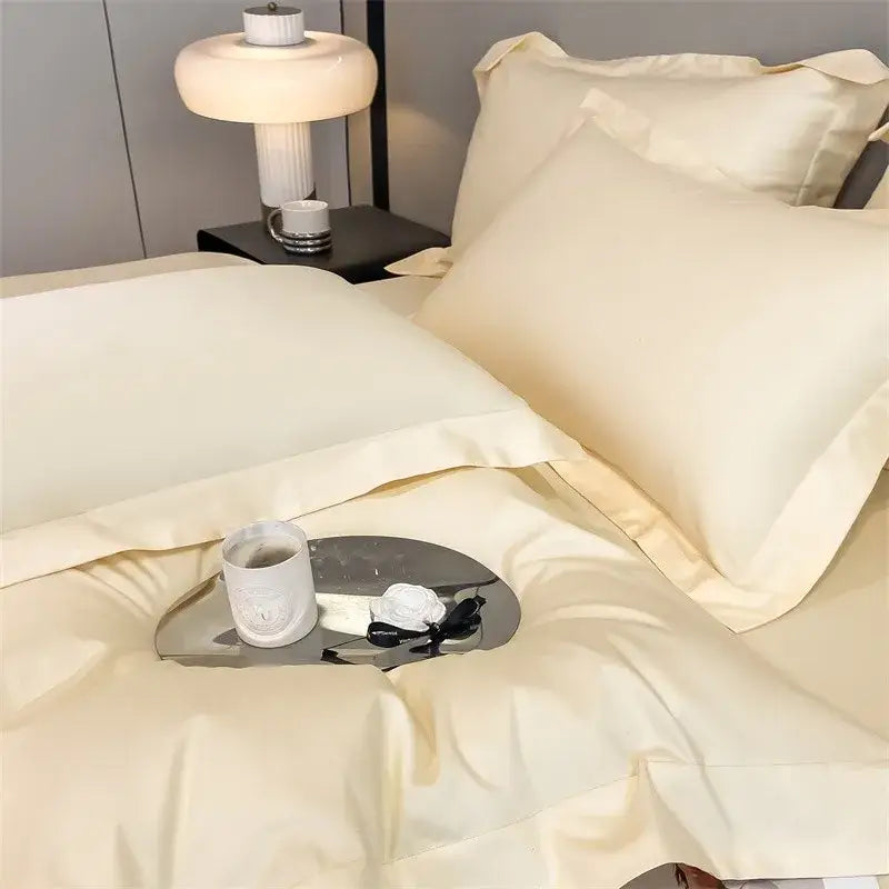 Luxurious silver gray satin duvet cover set bedroom bedding