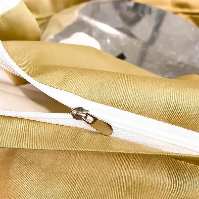 Luxurious light green satin duvet cover set bedroom bedding