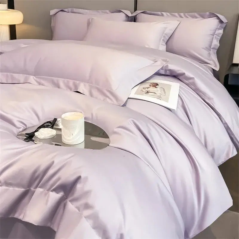Luxurious gray 1000tc egyptian cotton duvet cover bedroom set
