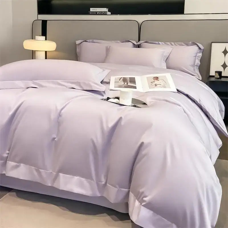 Luxurious taupe satin piece duvet cover set bedroom bedding