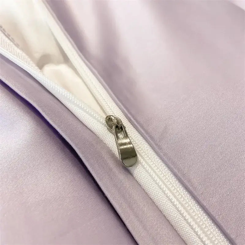 Luxurious light blue satin piece duvet cover set bedroom bedding