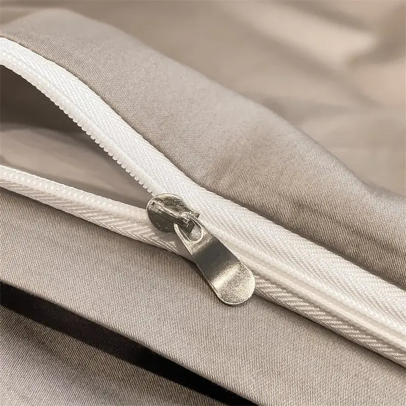Luxurious white satin egyptian cotton duvet cover bedroom bedding