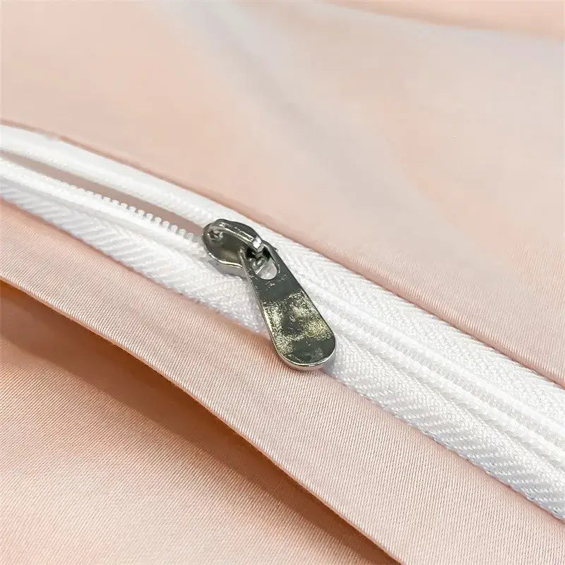 Luxurious light blue satin duvet cover set bedroom bedding