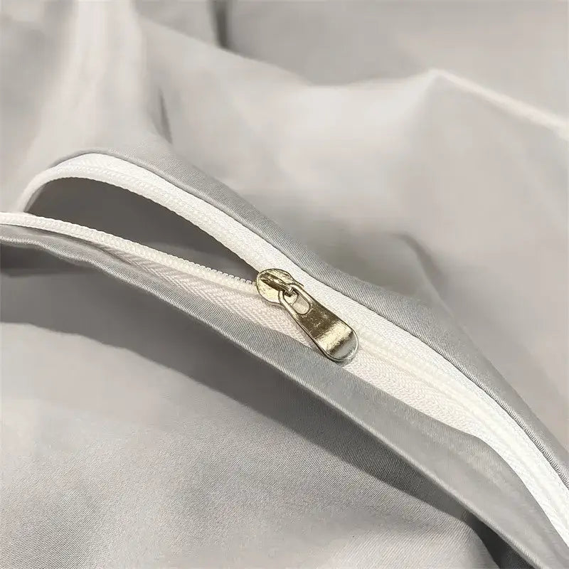 Luxurious light blue satin piece duvet cover set bedroom bedding
