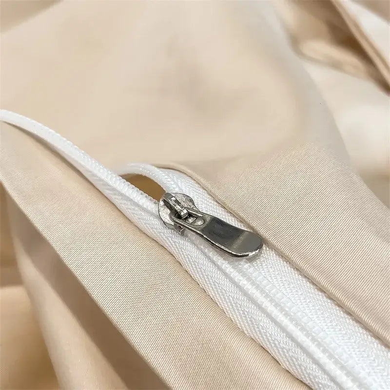 Luxurious white satin egyptian cotton duvet cover bedroom bedding