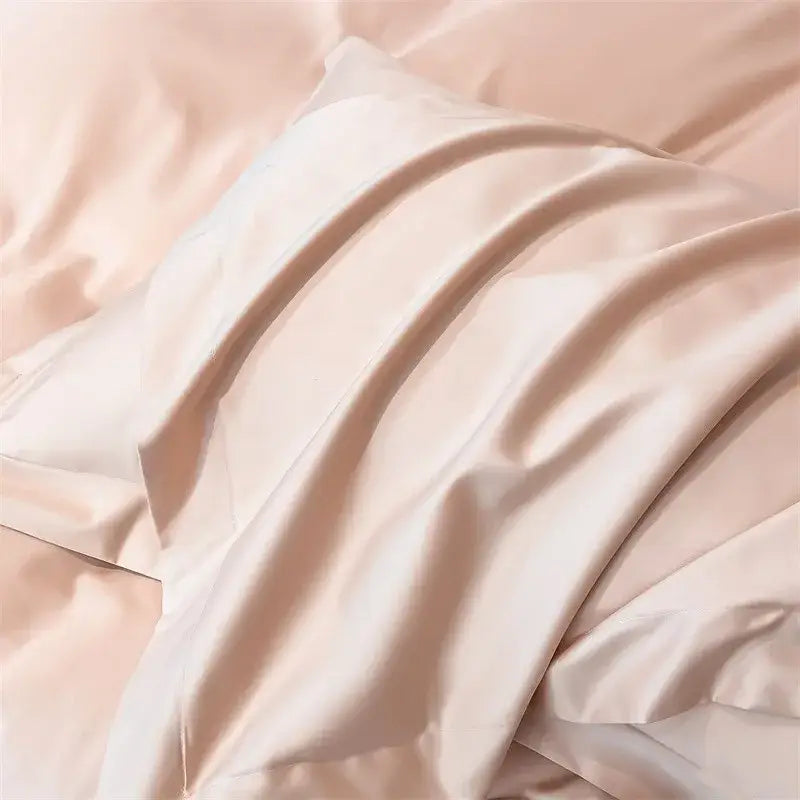 Luxurious mustard yellow satin duvet cover set bedroom bedding