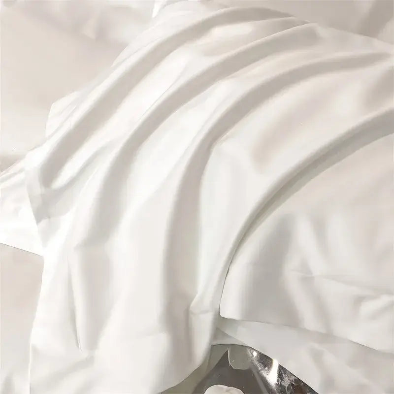 Luxurious gray satin duvet cover set bedroom stitched bedding