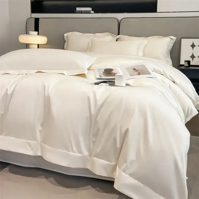 Luxurious gray satin piece duvet cover bedroom bedding set