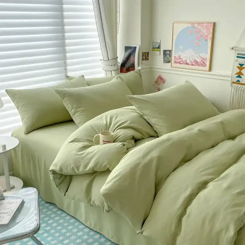 Luxurious white & dark gray cotton bedding set – bedroom duvet cover