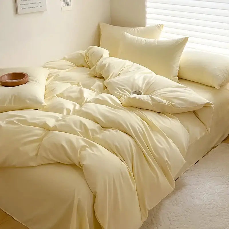 Luxurious gray cotton bedding set for bedroom soft duvet cover