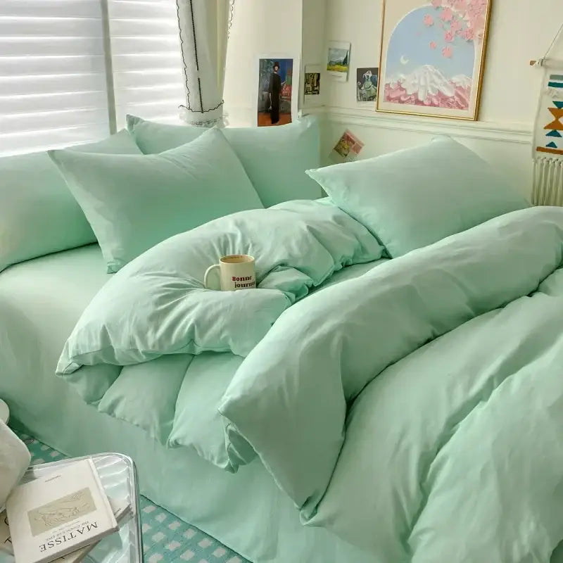 Luxurious white & dark gray duvet cover bedding set bedroom