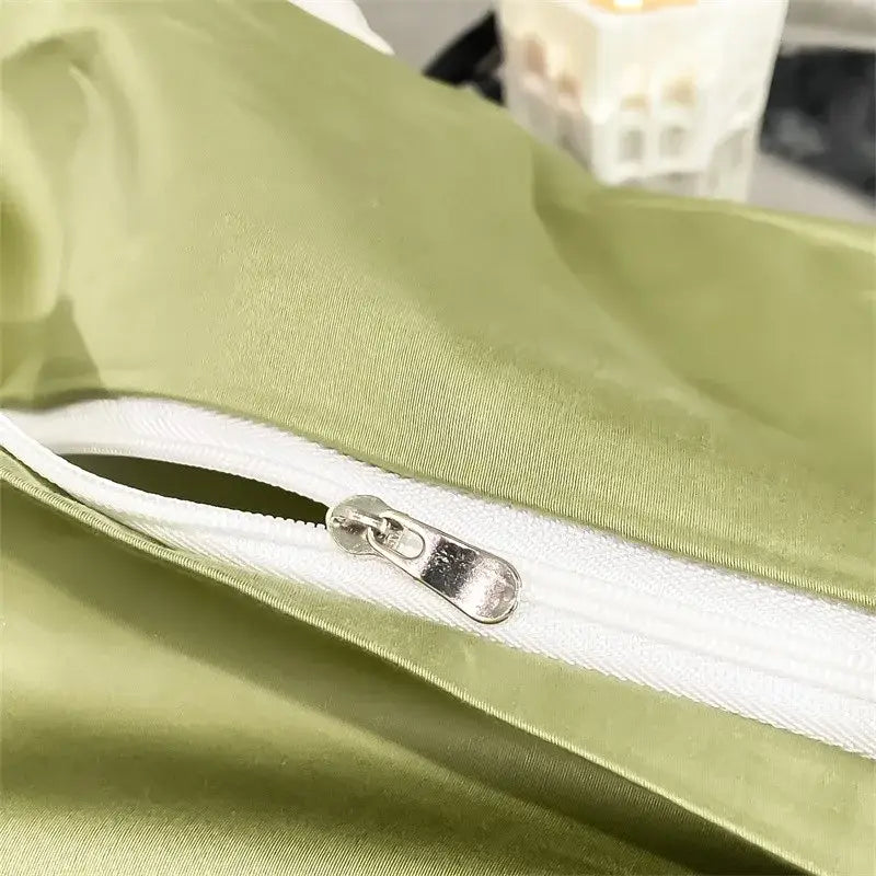 Sage green satin 1000tc duvet cover bedroom bedding set