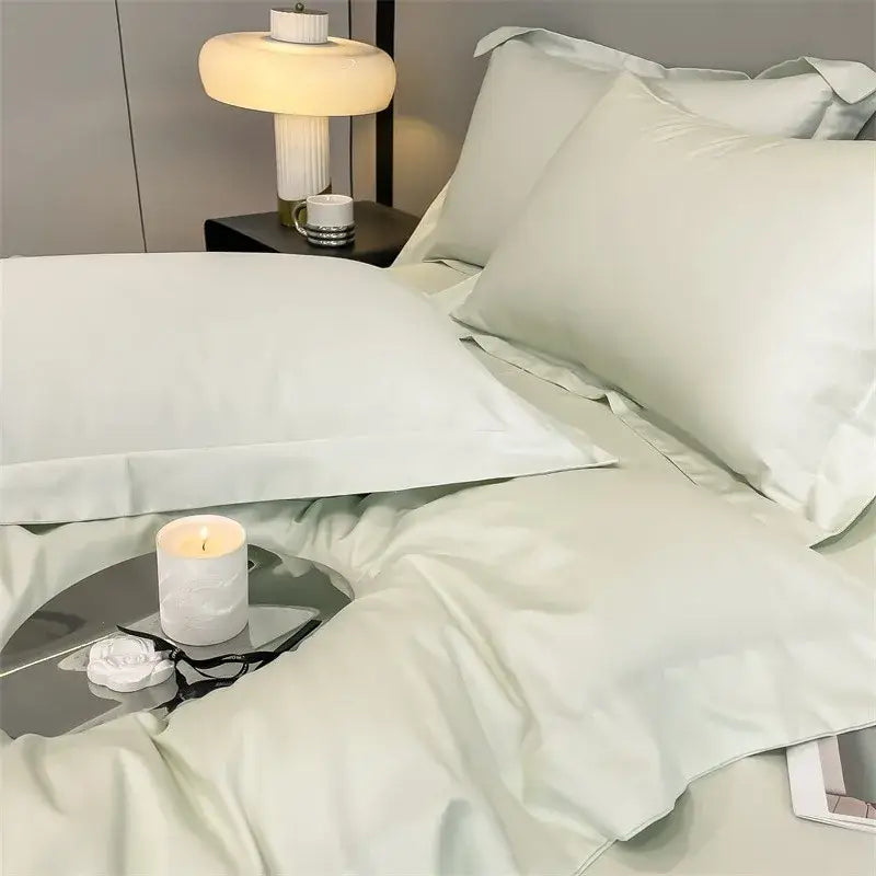Sage green satin 1000tc duvet cover bedroom bedding set