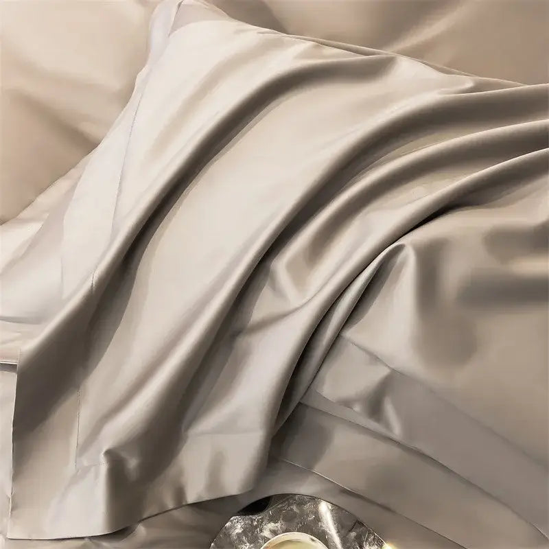 Lavender satin duvet cover set bedroom egyptian cotton bedding