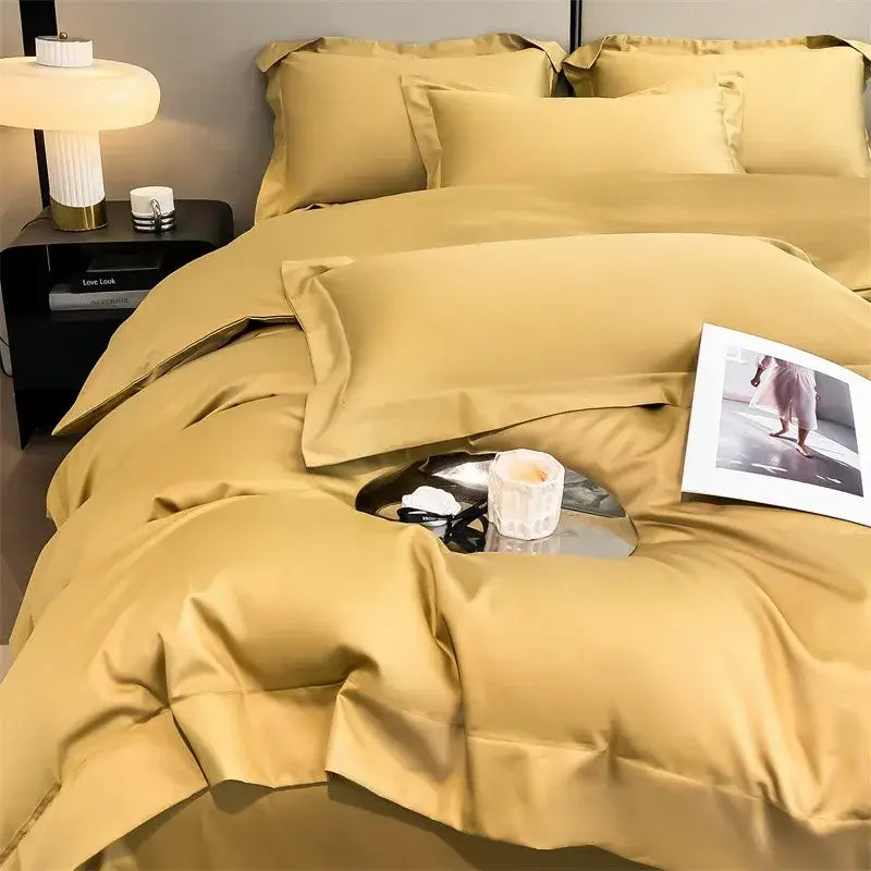 Lavender satin duvet cover set bedroom egyptian cotton bedding