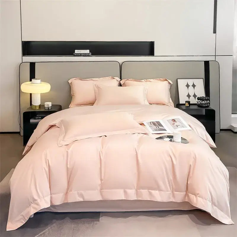 Lavender satin duvet cover set bedroom egyptian cotton bedding