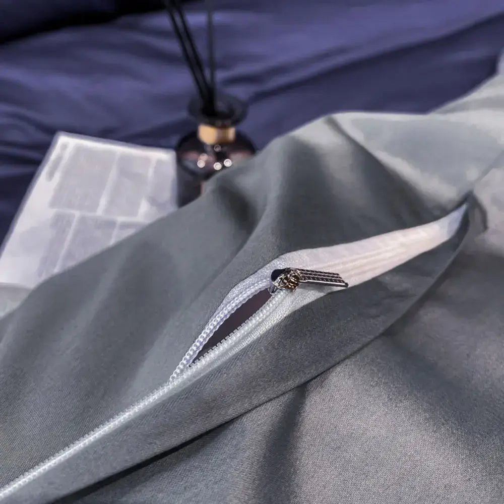 Luxurious navy & gold egyptian cotton duvet cover set bedroom
