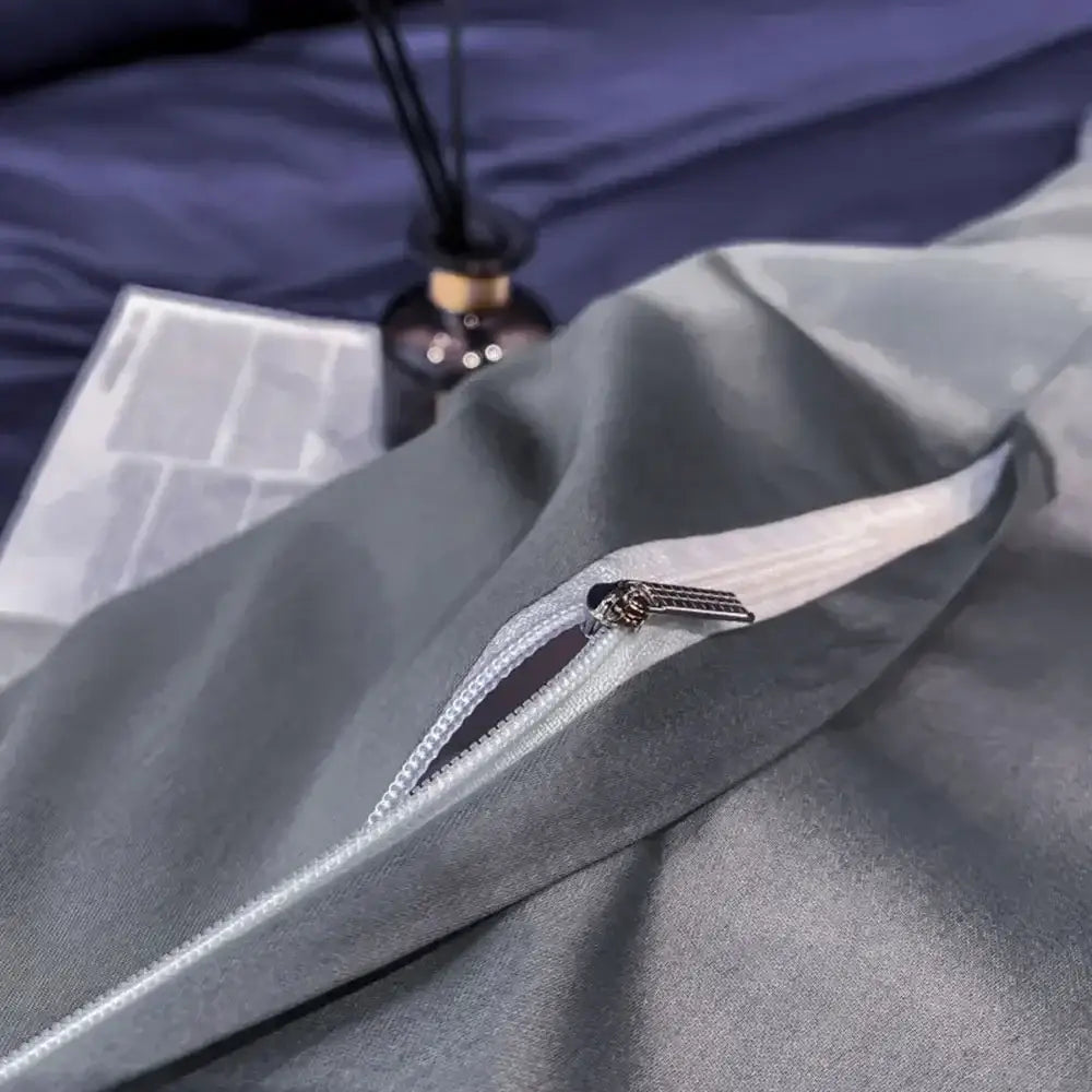 Luxurious navy & gold egyptian cotton duvet cover set bedroom