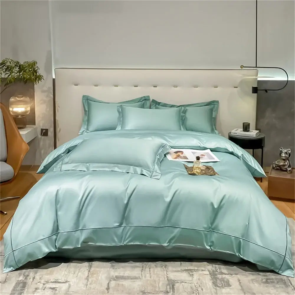 Luxurious navy & gold egyptian cotton duvet cover set bedroom