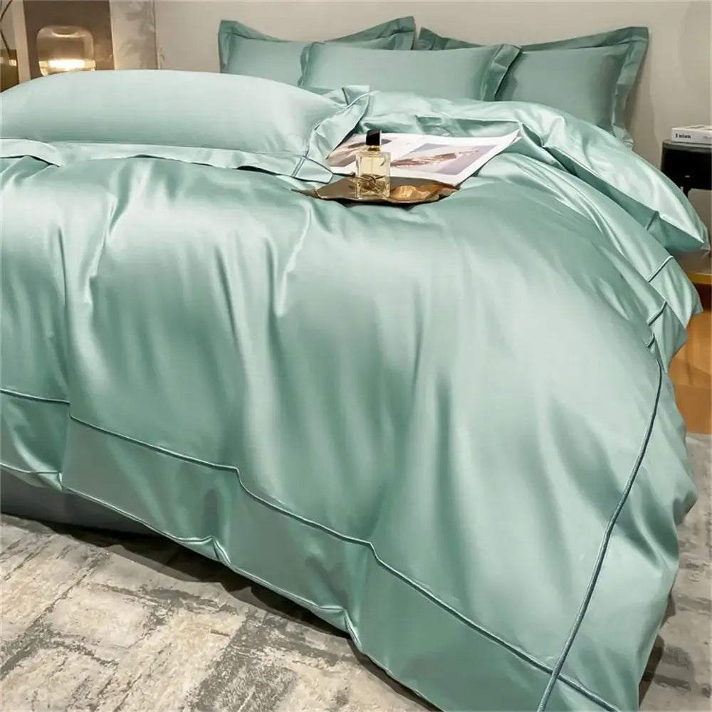 Luxurious navy & gold egyptian cotton duvet cover set bedroom